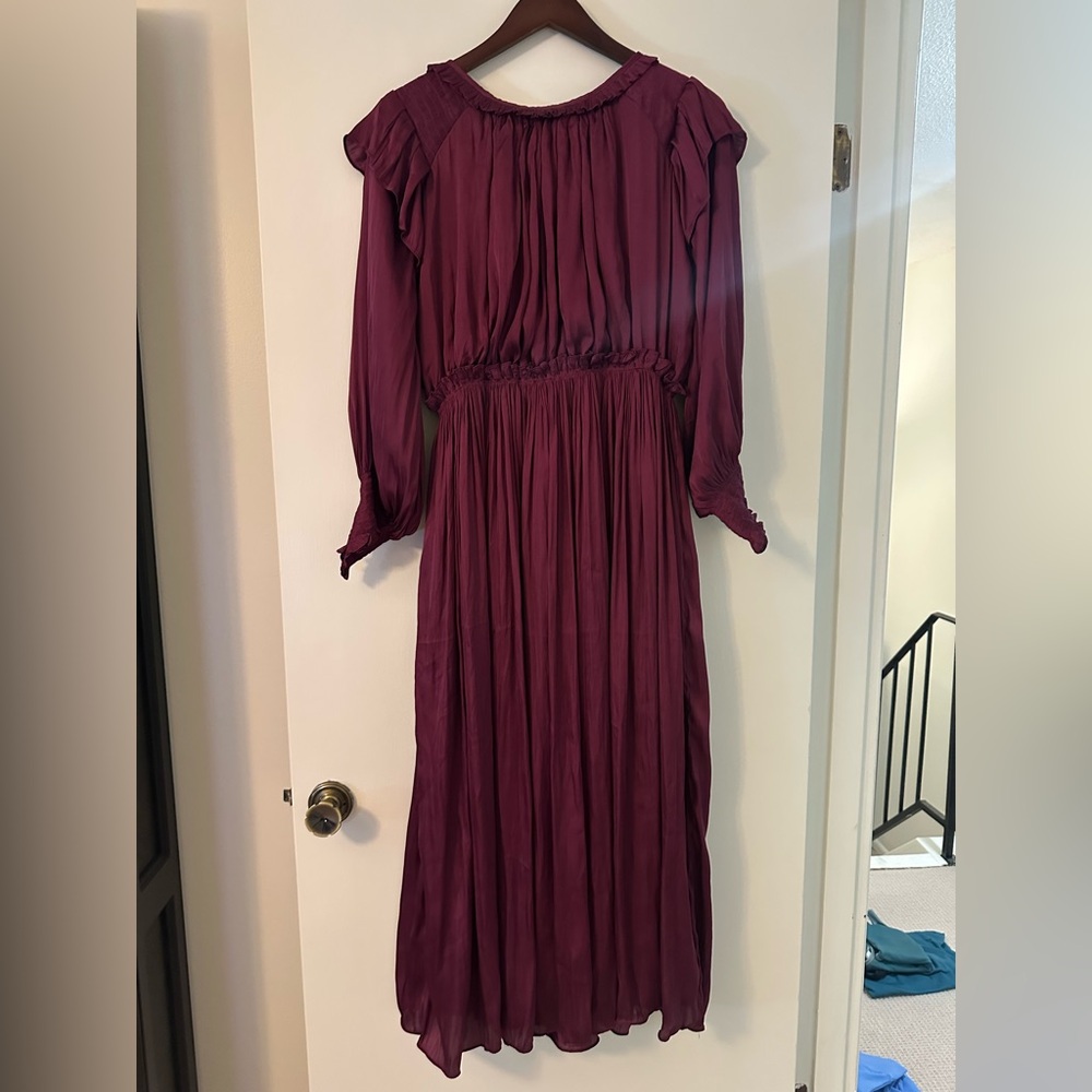 NWT Anna Khan & Sowears Plum Ruffle Maxi Dress Size Small - Picture 9 of 11